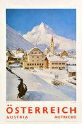 Austria Ski Hotel Vintage Retro Advert Poster A4 Photo Print