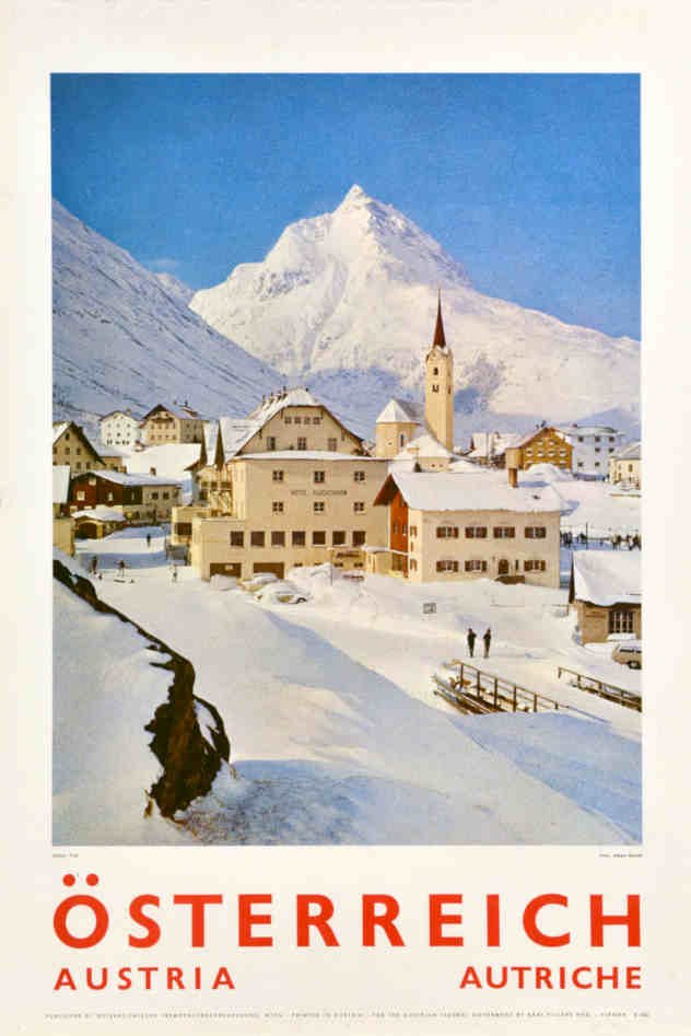 Austria Ski Hotel Vintage Retro Advert Poster A4 Photo Print
