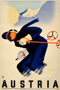 Austria Ski Poster 1 Vintage Retro Advert Poster A4 Photo Print