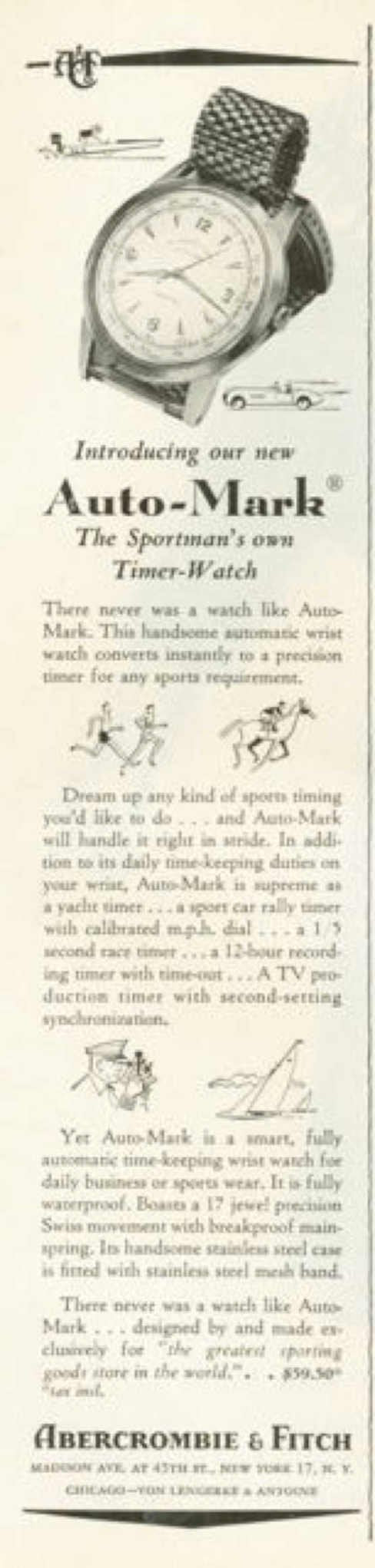 Auto Mark Watch Vintage Retro Advert Ads A4 Photo Print