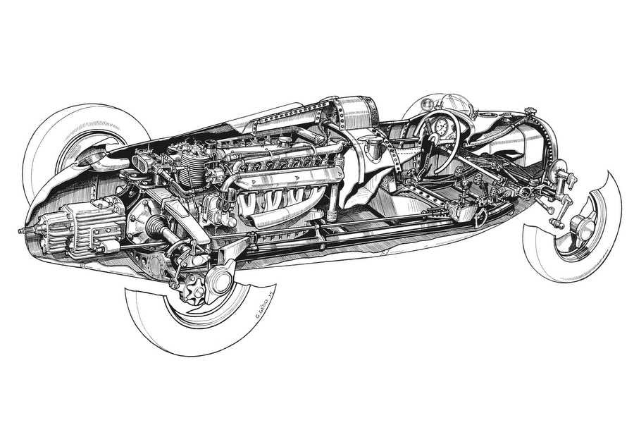 Auto Union TypA 1934 cutaway A4 Photo Print