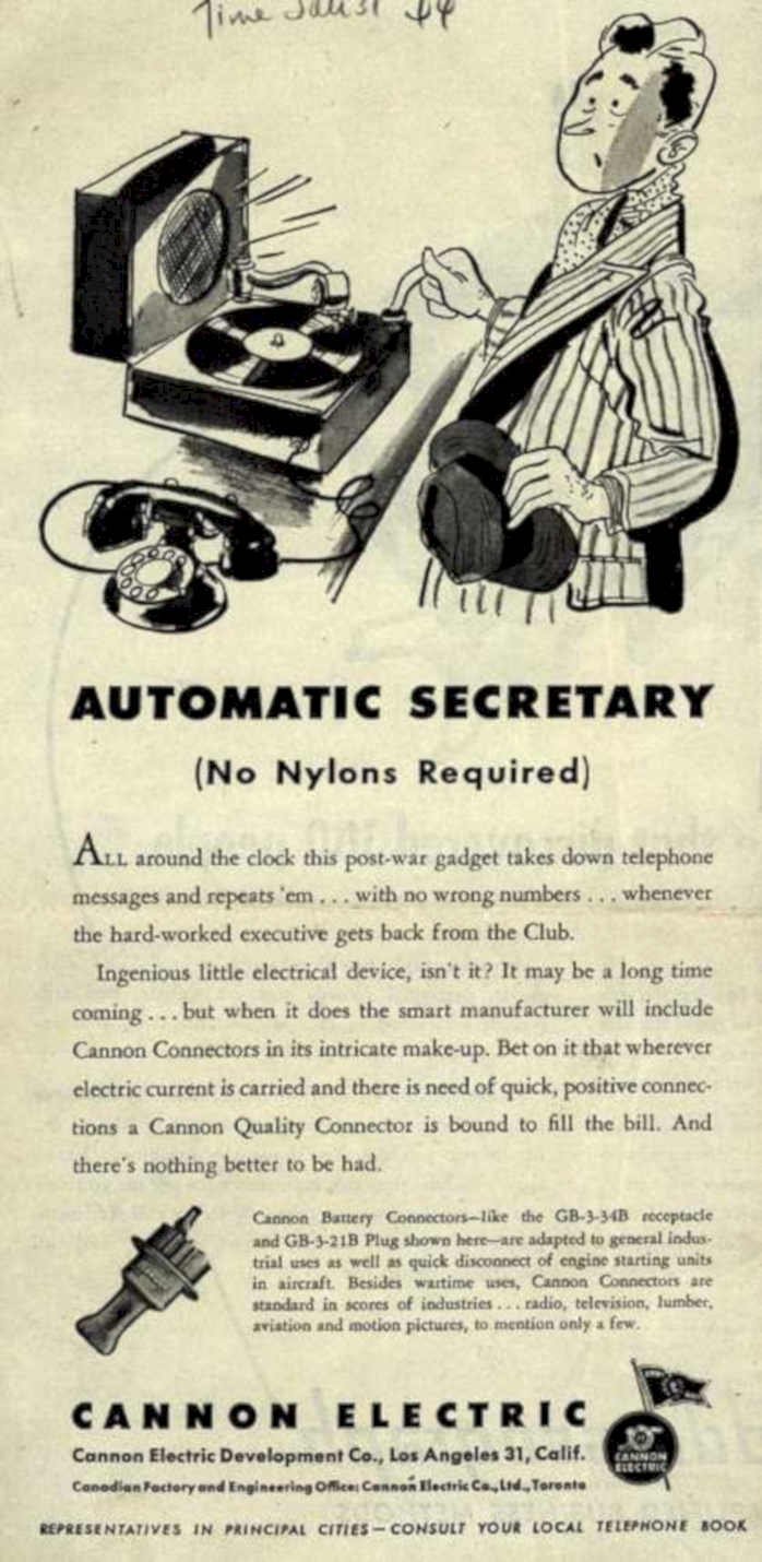 Automatic Secretary Cannon Vintage Retro Advert Ads A4 Photo Print