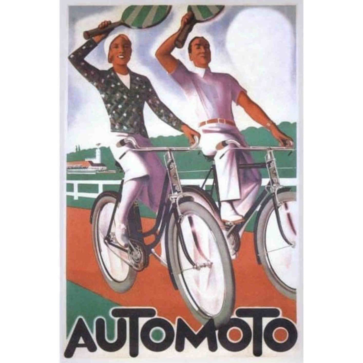 Automoto French Bicycle Advertisement Prin Vintage Retro Advert Poster A4 Photo