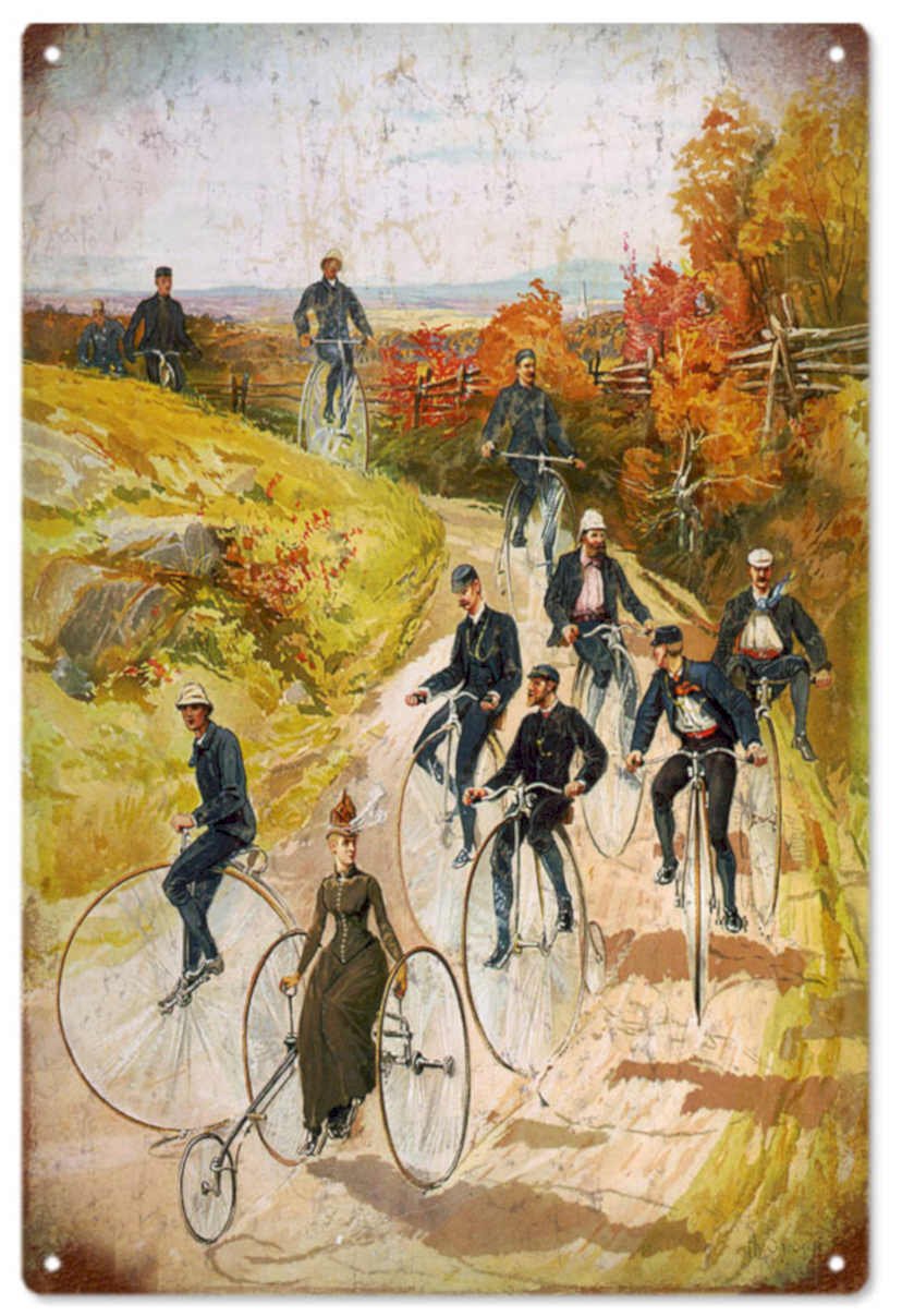 Autumn Bicycle Ride Vintage Retro Advert Ads A4 Photo Print
