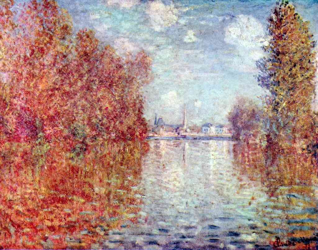 Autumn In Argenteuil Monet A4 Photo Print