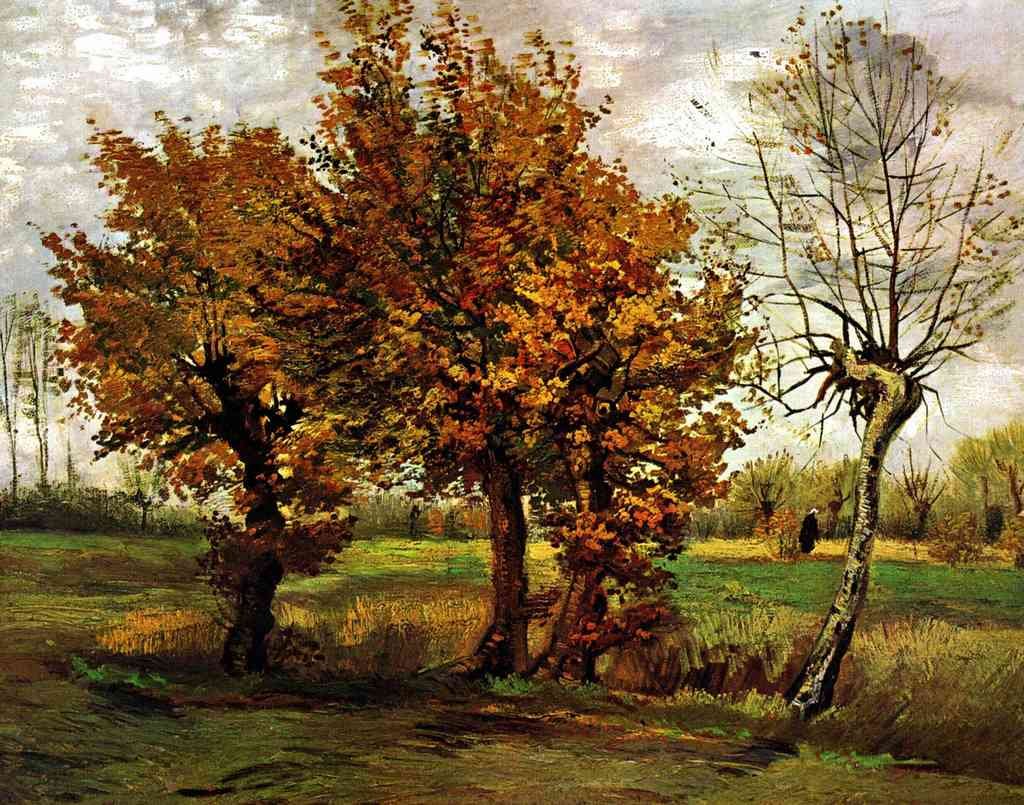 Autumn Landscape With Four Trees Van Gogh A4 Photo Print