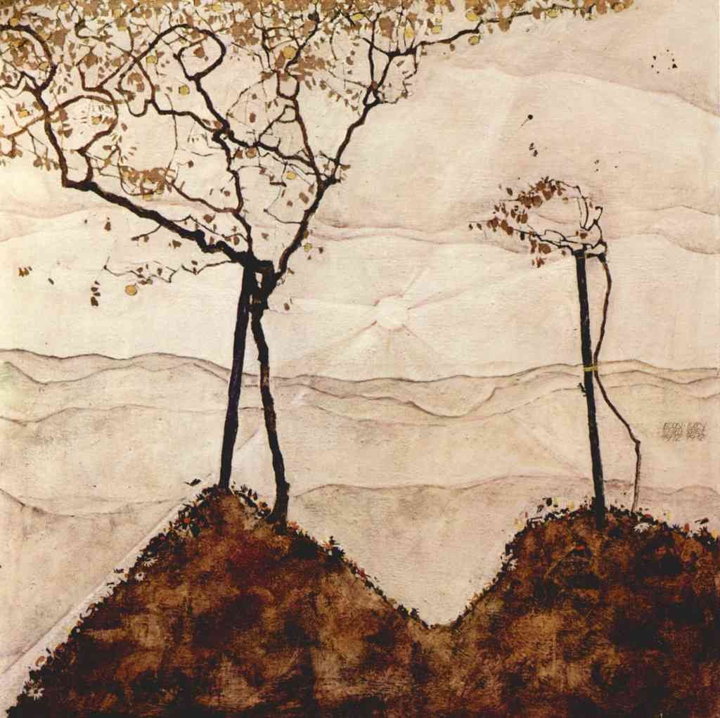 Autumn Sun And Trees Schiele A4 Photo Print