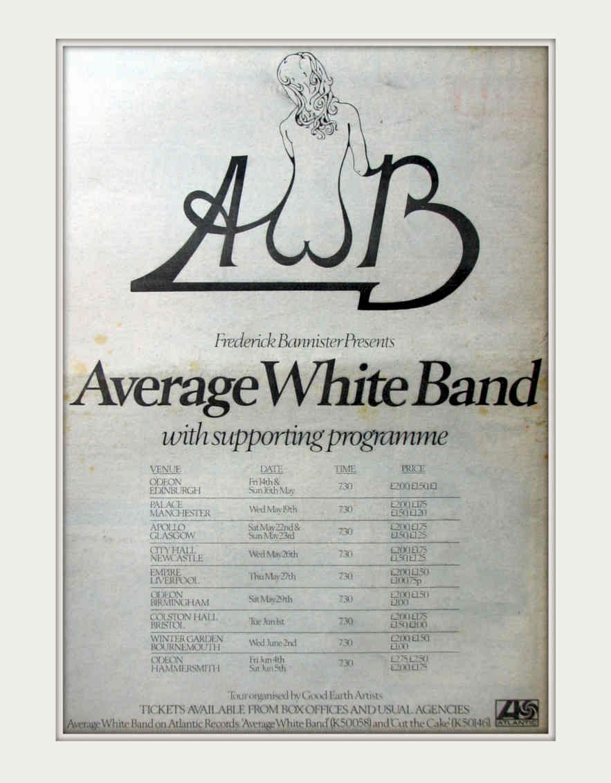 Average White Band 2 Vintage Retro Advert Poster A4 Photo Print 2