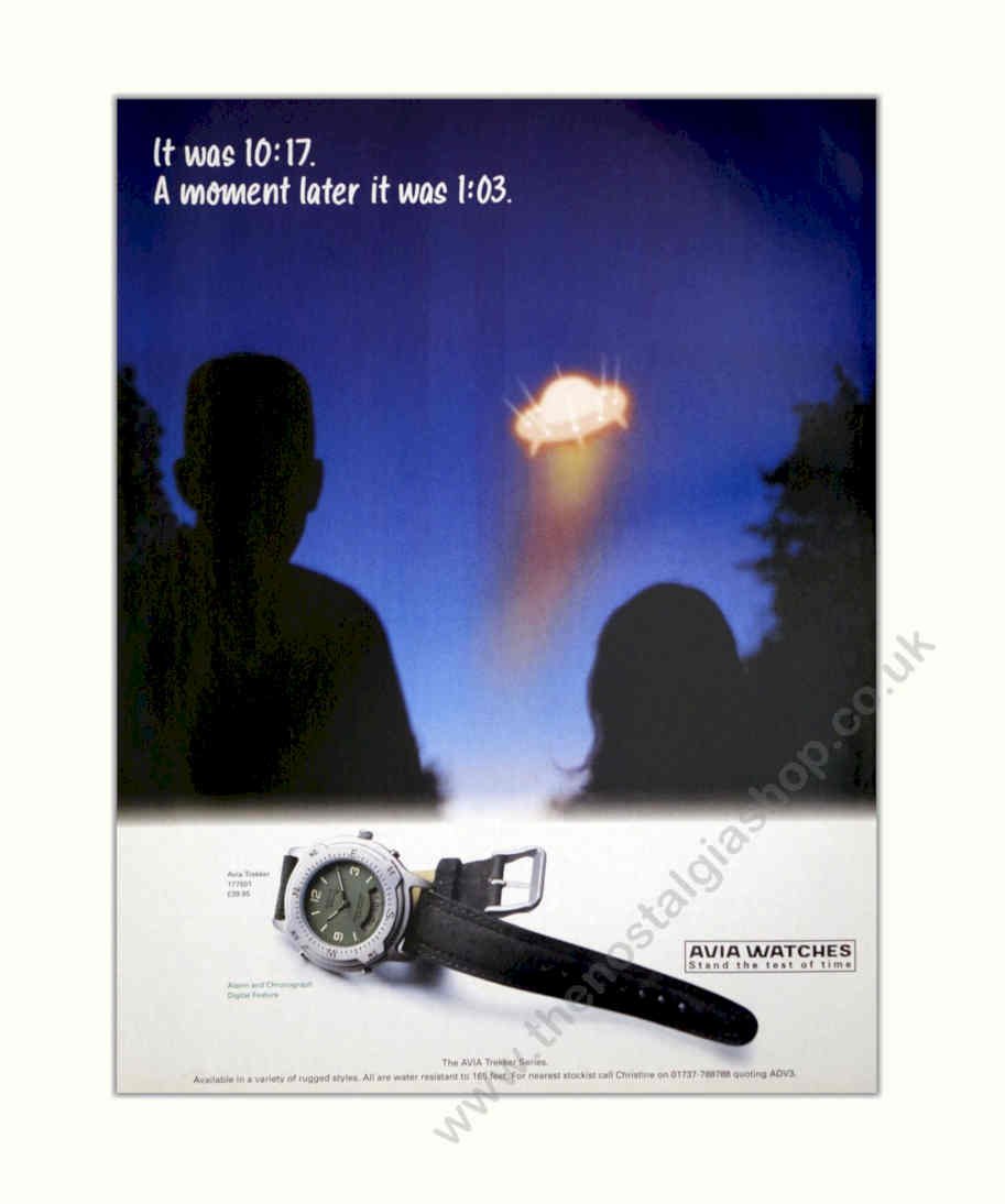 Avi Watches Chronograph Vintage Retro Advert Poster A4 Photo Print