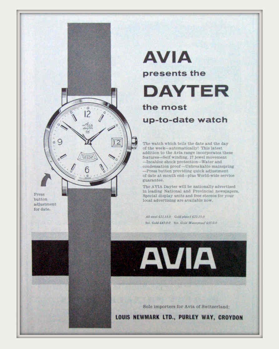 Avia Dayter Watch Vintage Retro Advert Poster A4 Photo Print