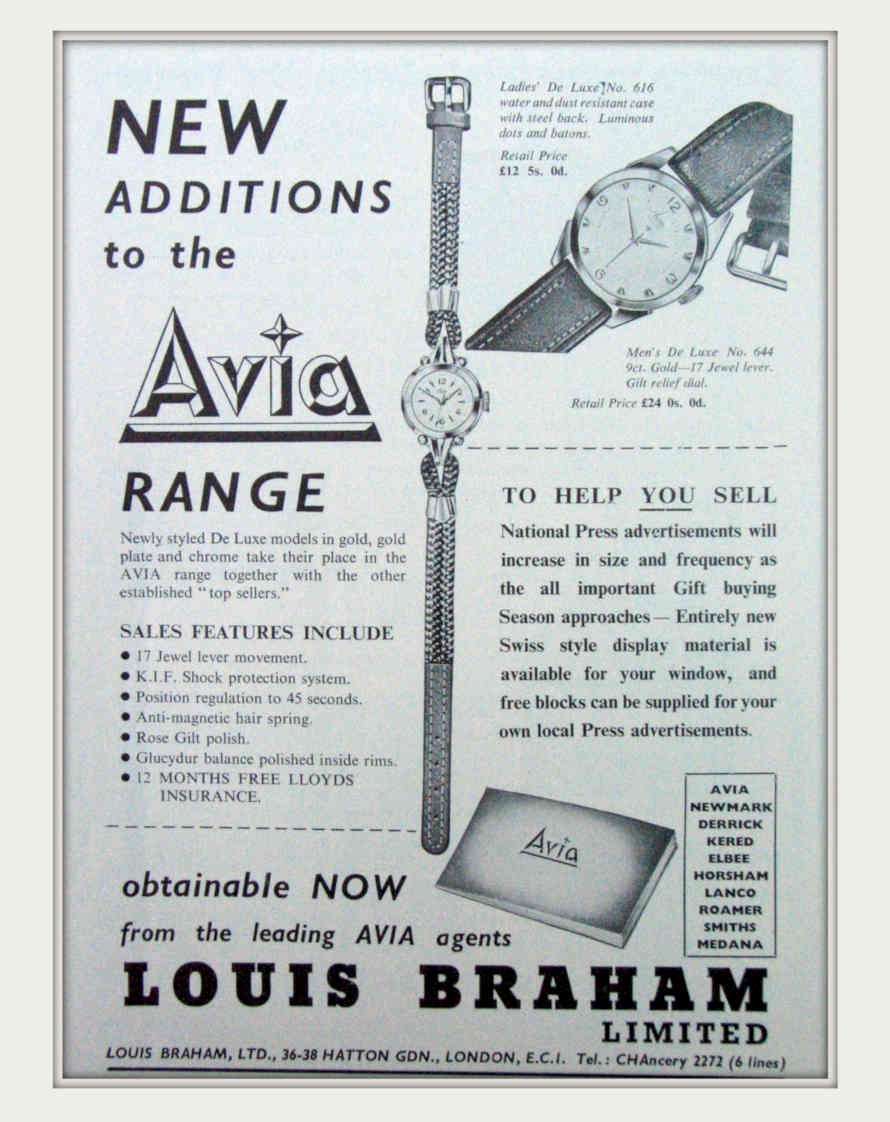 Avia Deluxe Watches Vintage Retro Advert Poster A4 Photo Print