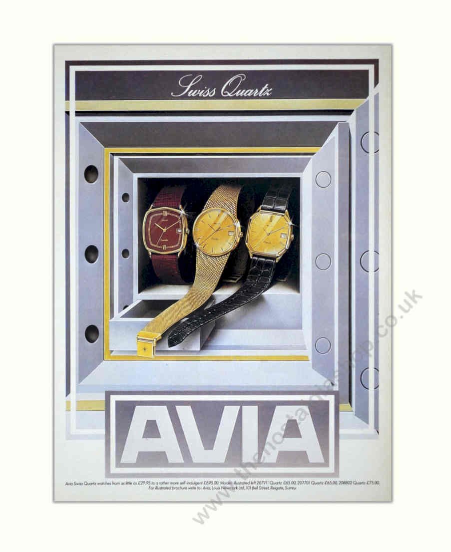 Avia Quartz Watches Vintage Retro Advert Poster A4 Photo Print