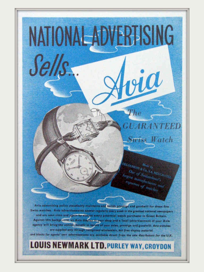 Avia Swiss Watch Vintage Retro Advert Poster A4 Photo Print