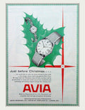Avia Watch Christmas Vintage Retro Advert Poster A4 Photo Print