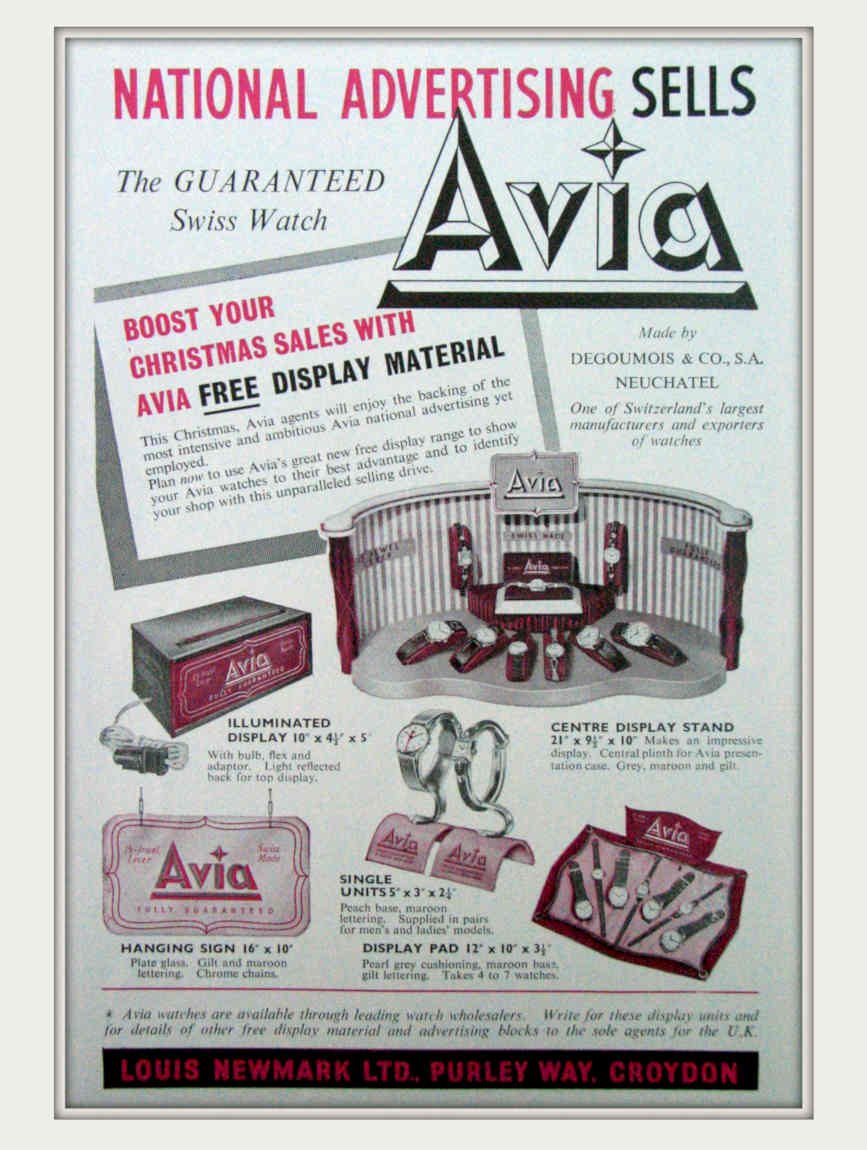 Avia Watch Display Vintage Retro Advert Poster A4 Photo Print