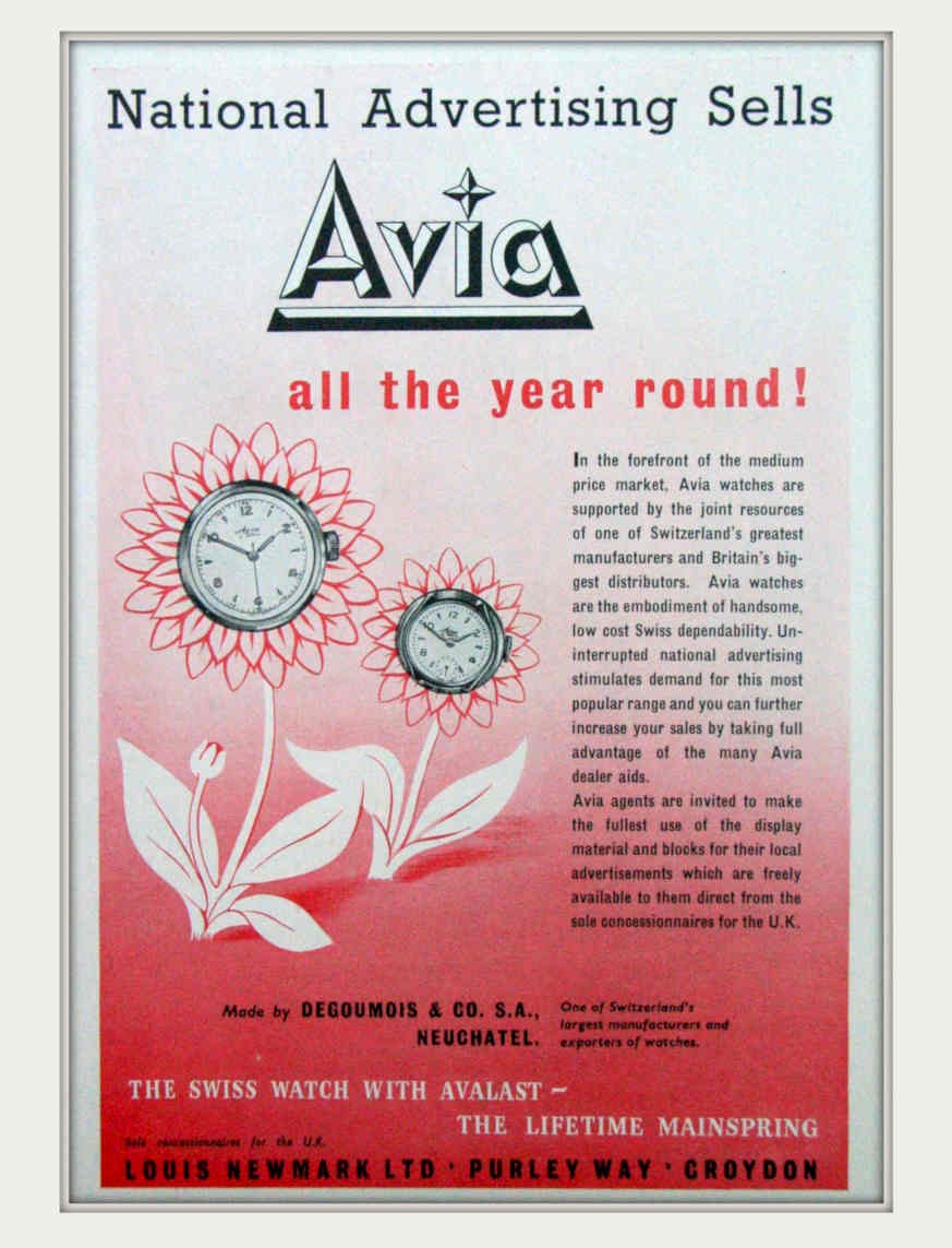 Avia Watch Flower Vintage Retro Advert Poster A4 Photo Print
