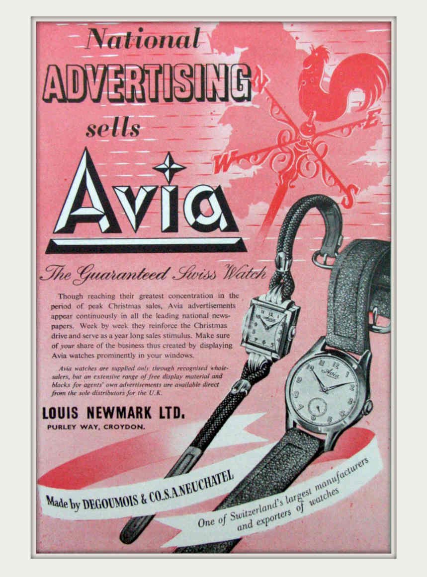 Avia Watch Vintage Vintage Retro Advert Poster A4 Photo Print