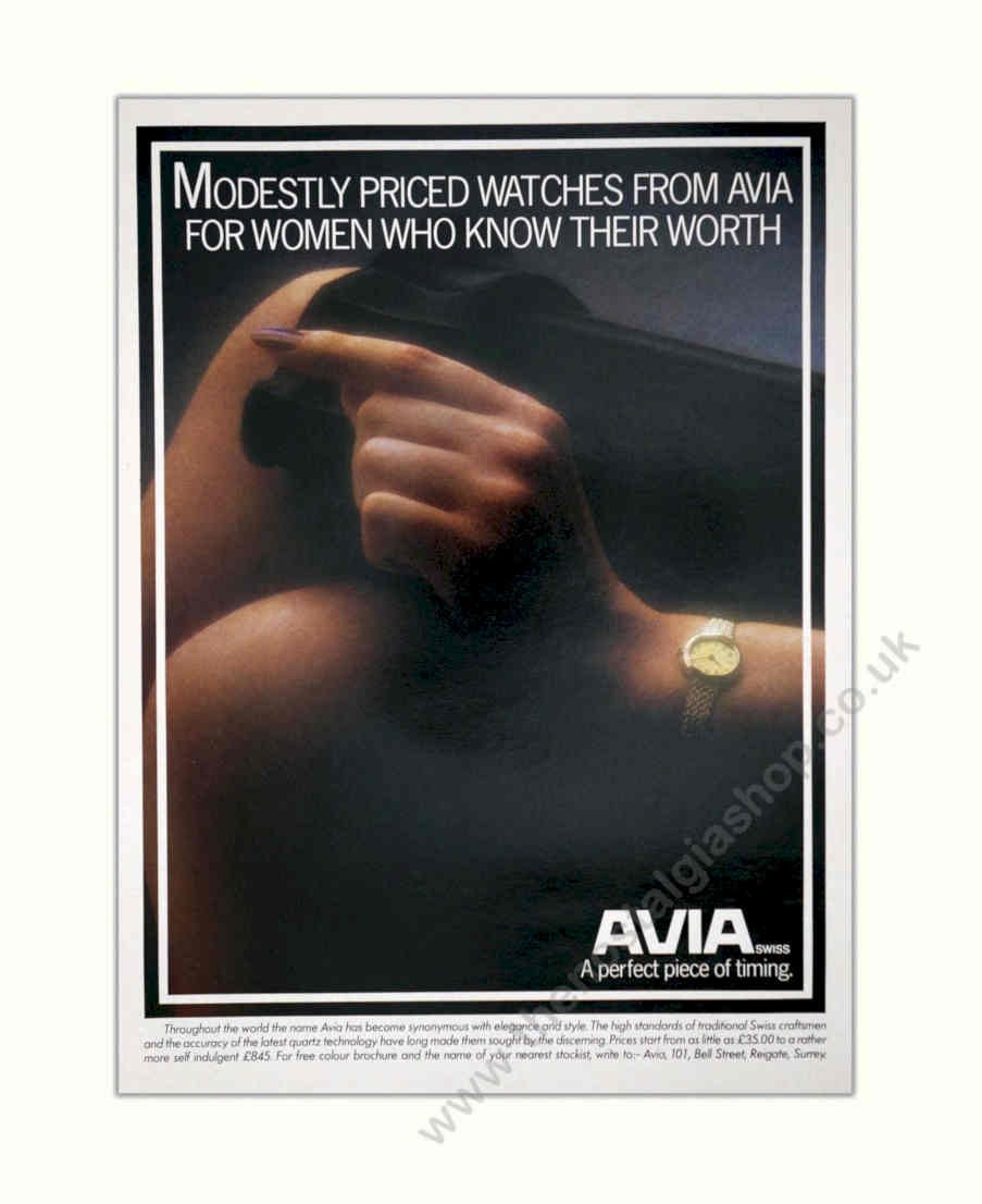 Avia Watch Woman Vintage Retro Advert Poster A4 Photo Print
