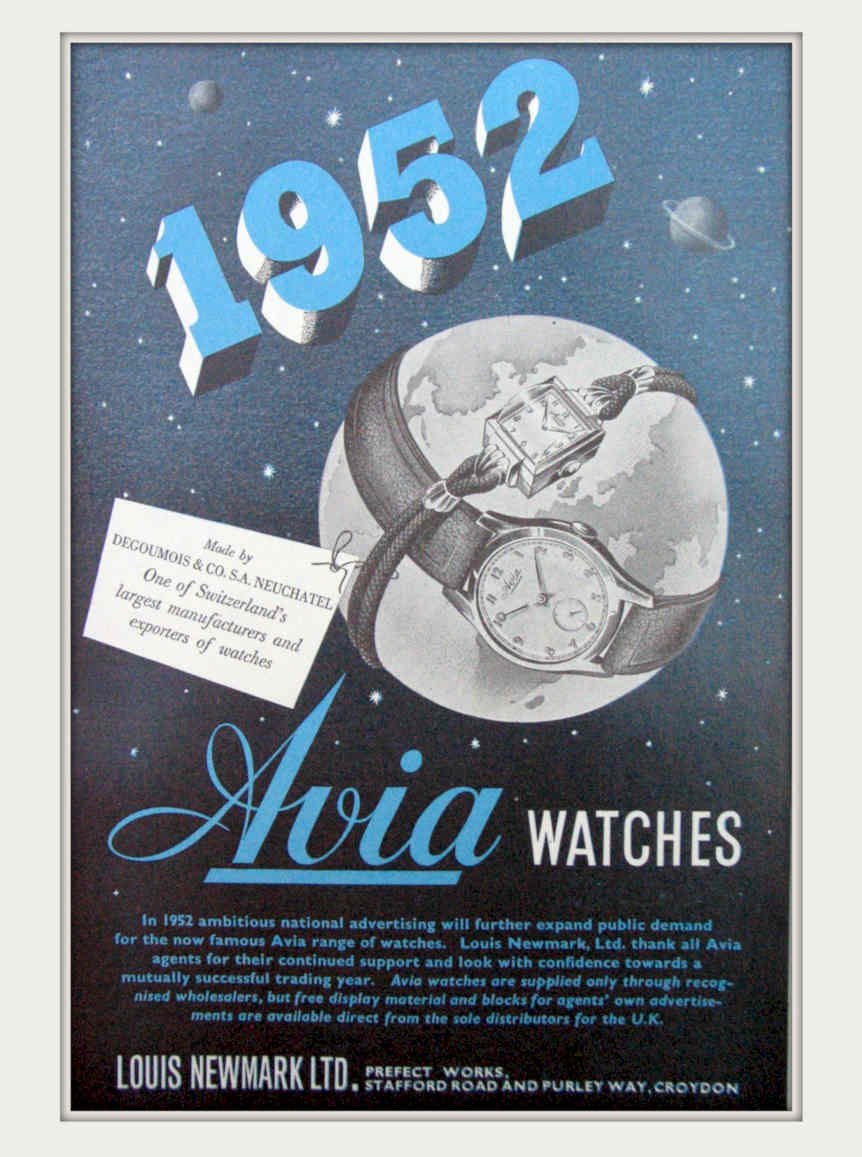 Avia Watches 1952 Vintage Retro Advert Poster A4 Photo Print