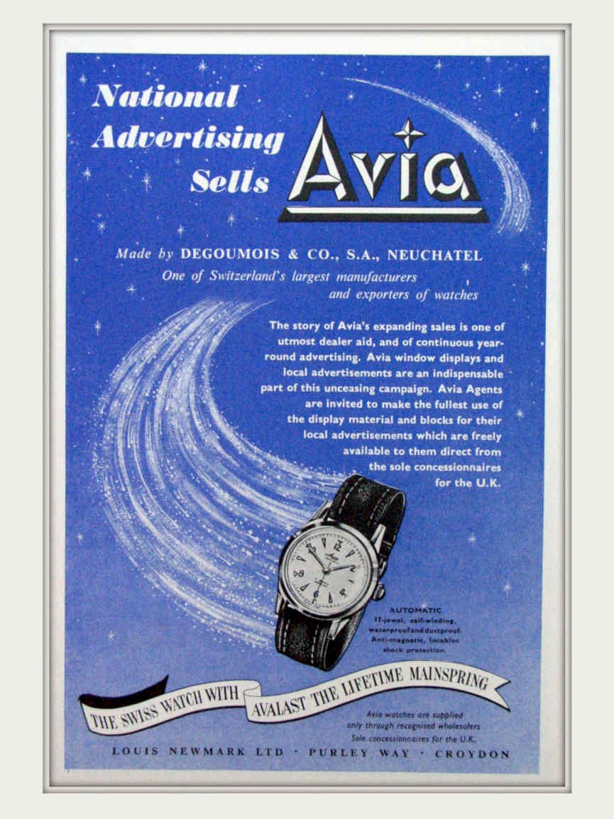 Avial Watch Swiss Vintage Retro Advert Poster A4 Photo Print