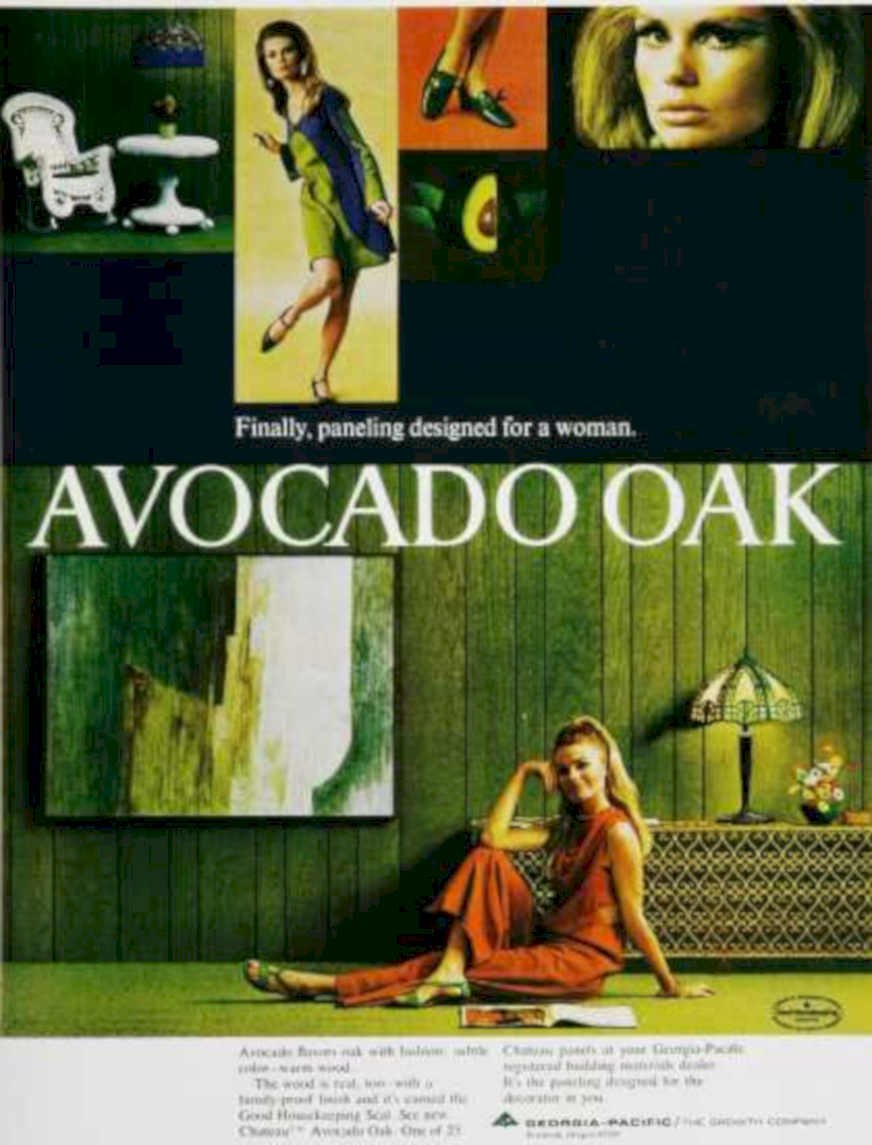 Avocado Oak Paneling Vintage Retro Advert Ads A4 Photo Print