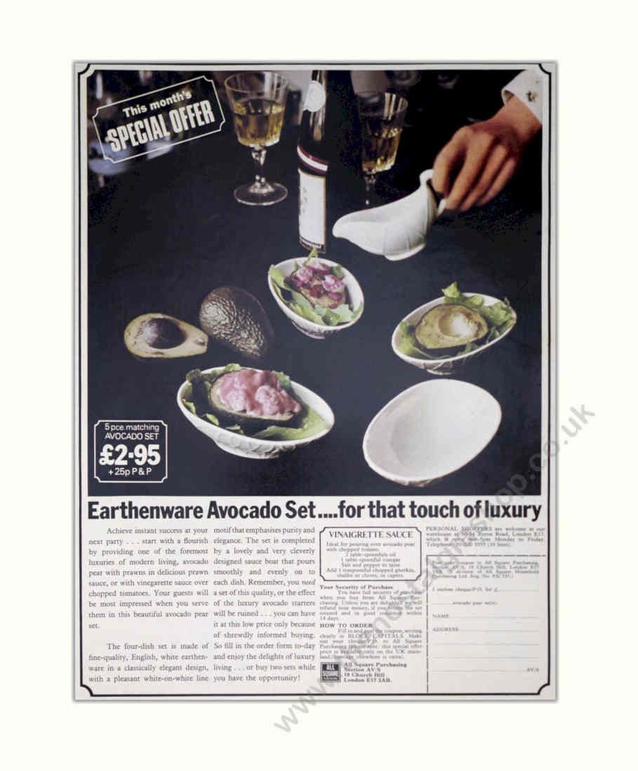 Avocado Set Display Vintage Retro Advert Poster A4 Photo Print
