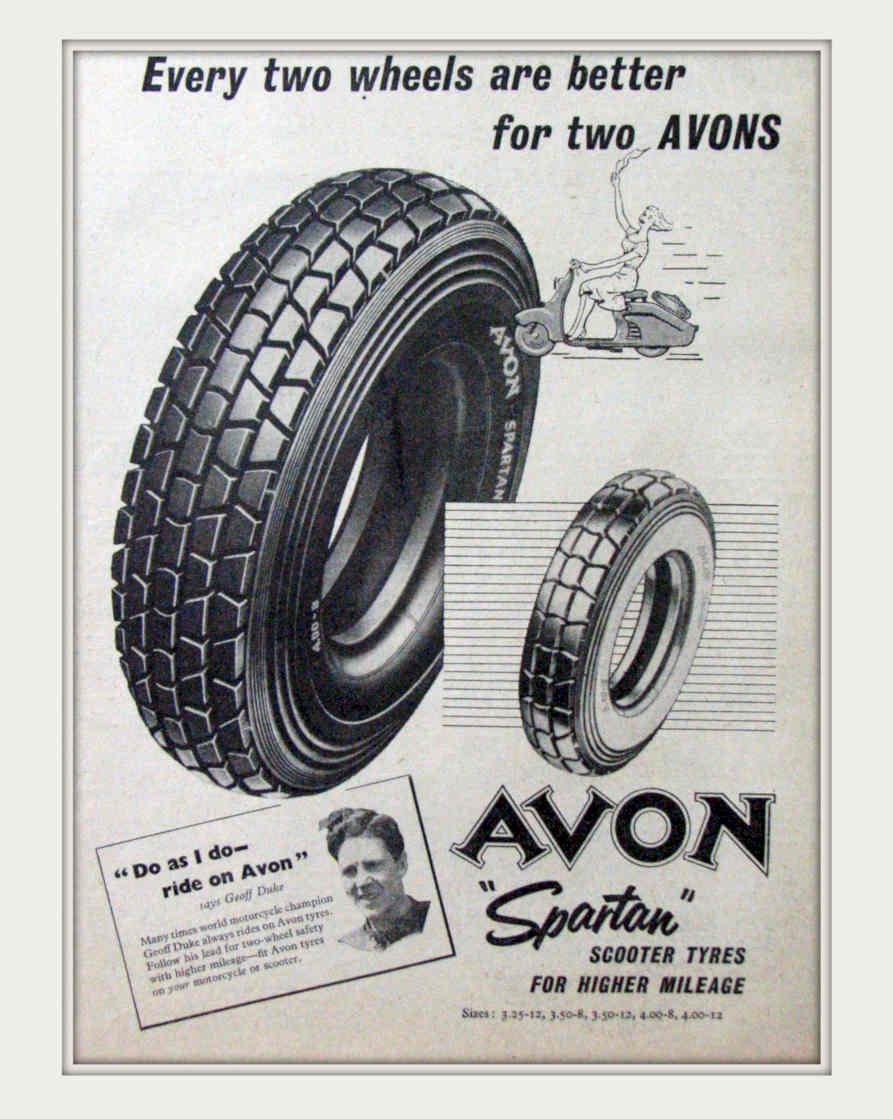 Avon Spartan Tires Vintage Retro Advert Poster A4 Photo Print