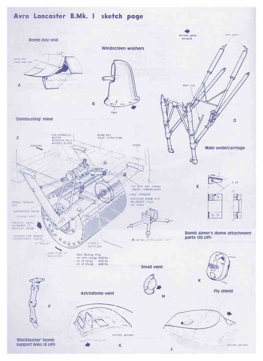 Avro Lancaster Blueprints Dambuster Sketch A4 Photo Print