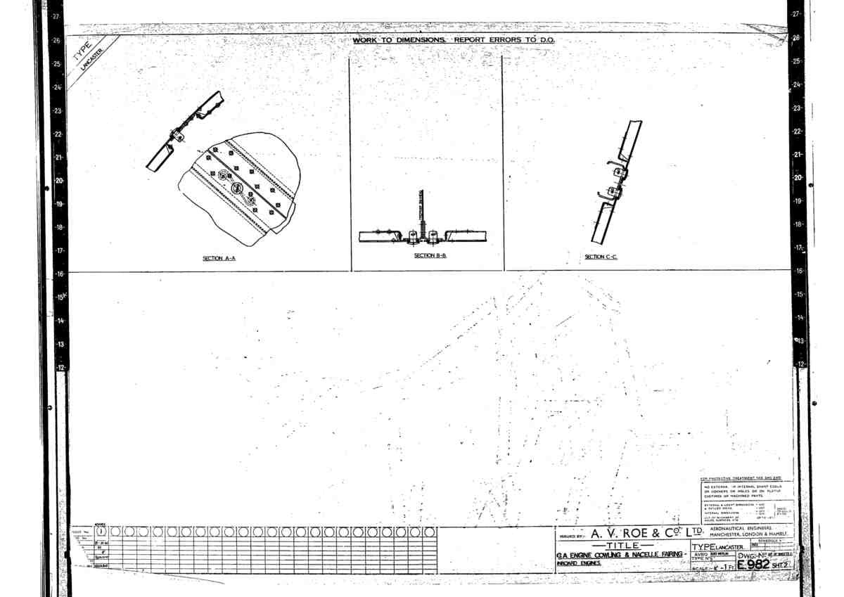 Avro Lancaster Blueprints Engine IB Merlin 03 A4 Photo Print