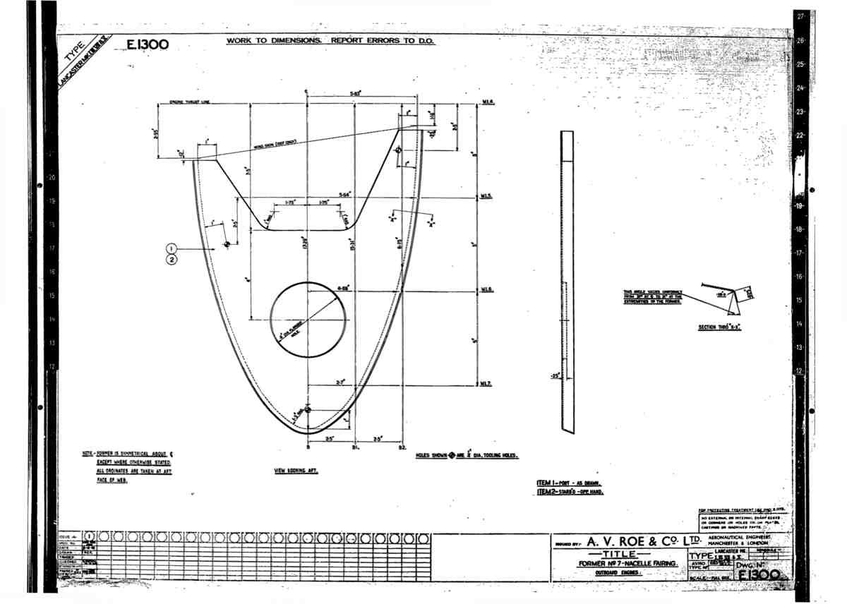 Avro Lancaster Blueprints Engine Nacelle Former 07 A4 Photo Print