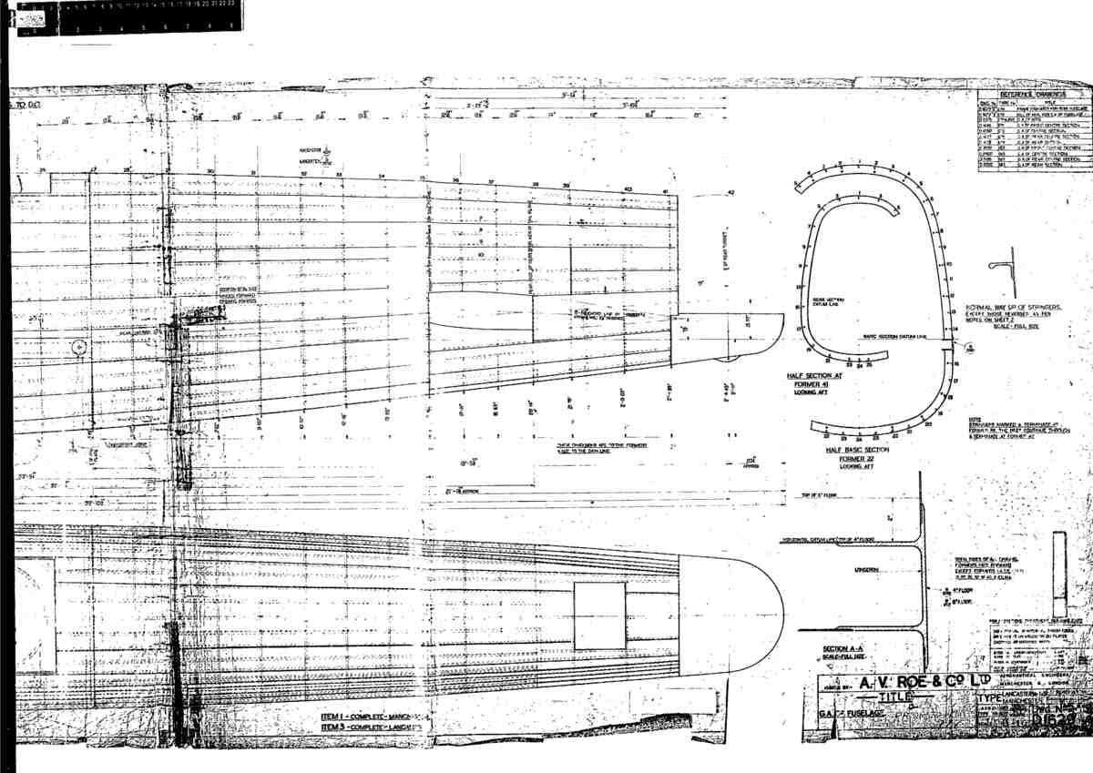 Avro Lancaster Blueprints Fuselage 03 A4 Photo Print