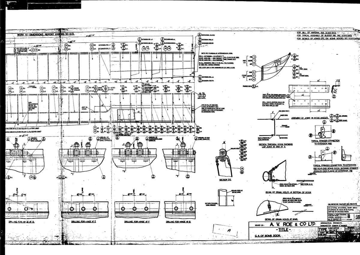Avro Lancaster Blueprints Fuselage Bomb Door 02 A4 Photo Print