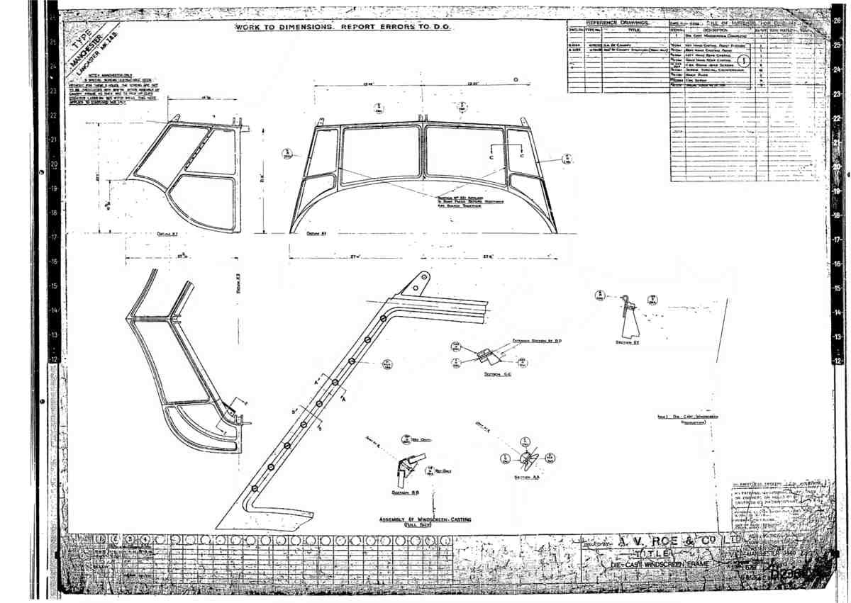 Avro Lancaster Blueprints Fuselage Canopy 05 A4 Photo Print