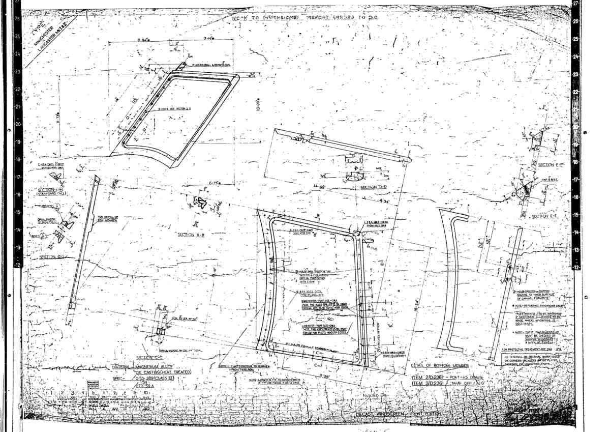 Avro Lancaster Blueprints Fuselage Canopy 06 A4 Photo Print