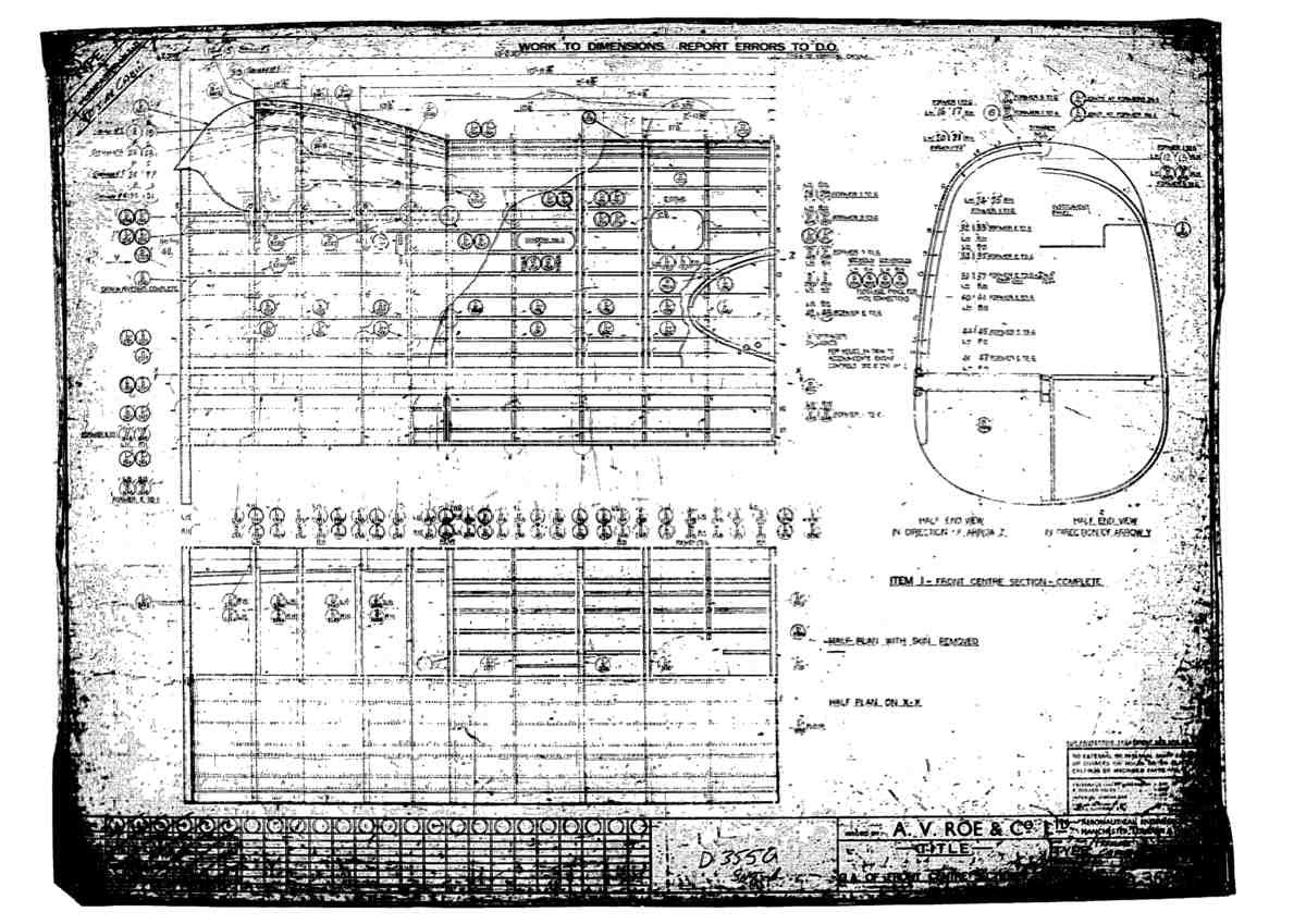 Avro Lancaster Blueprints Fuselage Centre Section 05 A4 Photo Print