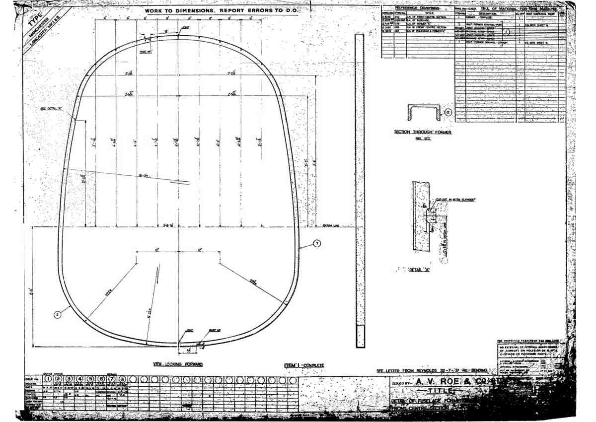 Avro Lancaster Blueprints Fuselage Former E 02 A4 Photo Print