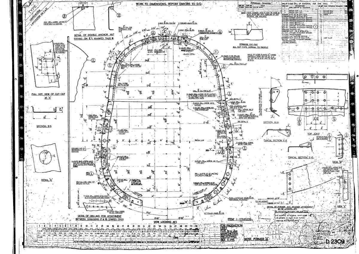 Avro Lancaster Blueprints Fuselage Former G 02 A4 Photo Print