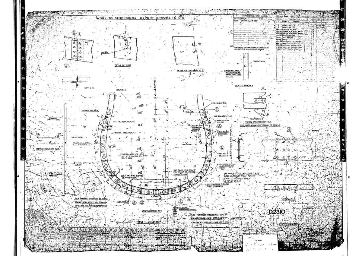 Avro Lancaster Blueprints Fuselage Former H 02 A4 Photo Print