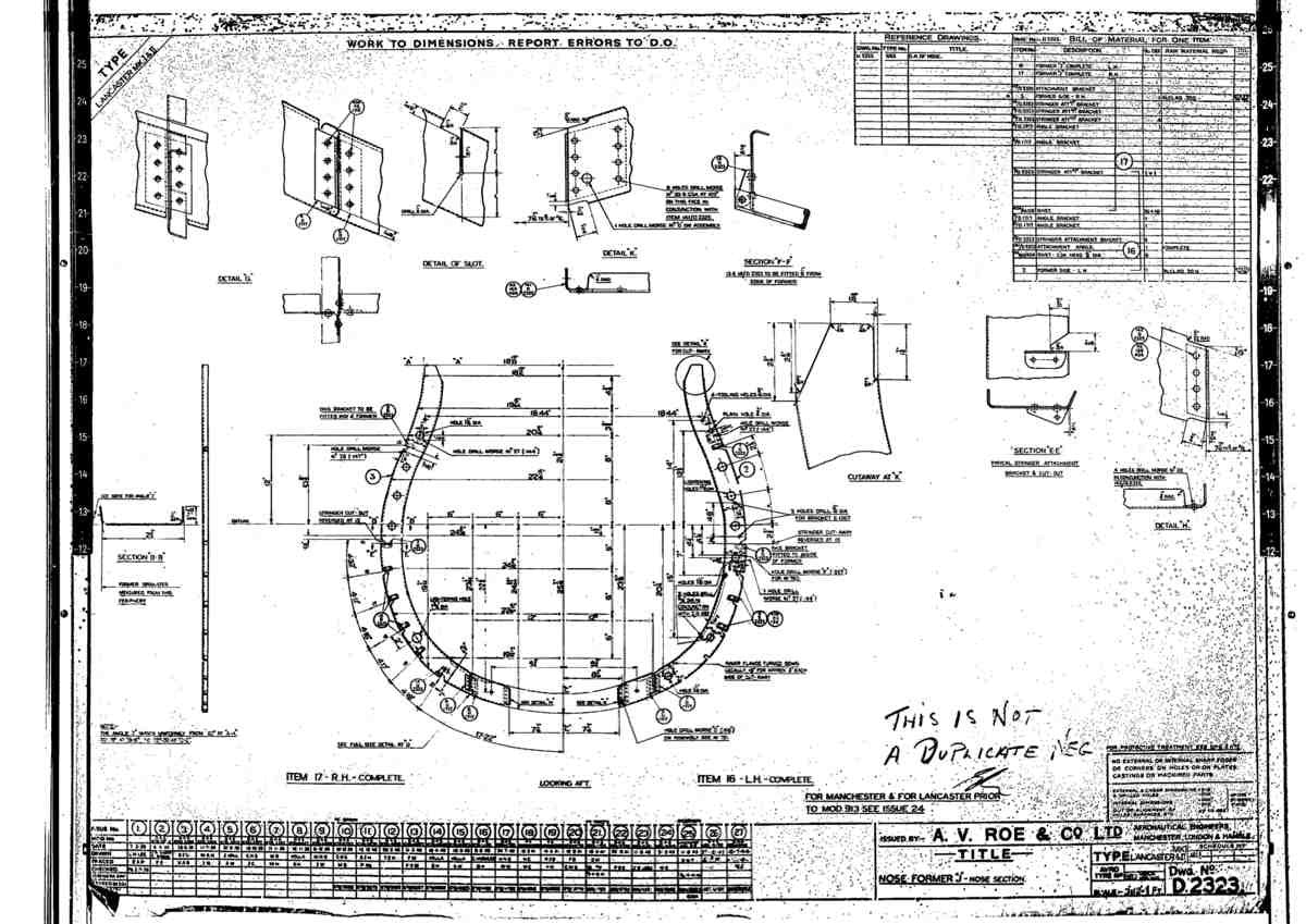 Avro Lancaster Blueprints Fuselage Former J 04 A4 Photo Print