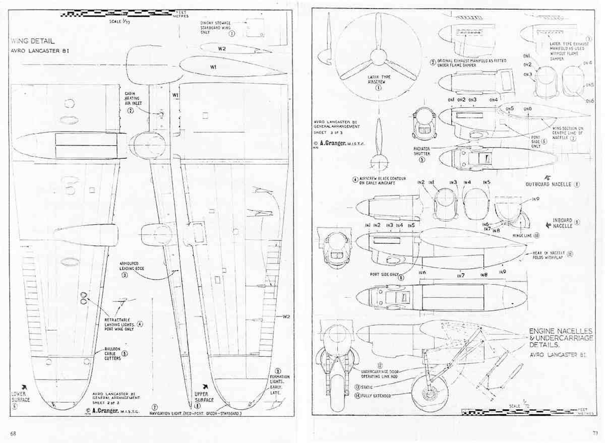 Avro Lancaster Blueprints Lanc Drawing 01 A4 Photo Print