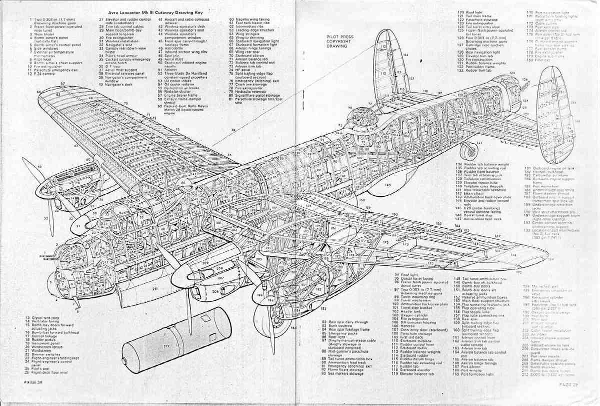 Avro Lancaster Blueprints Lanc Drawing 02 A4 Photo Print