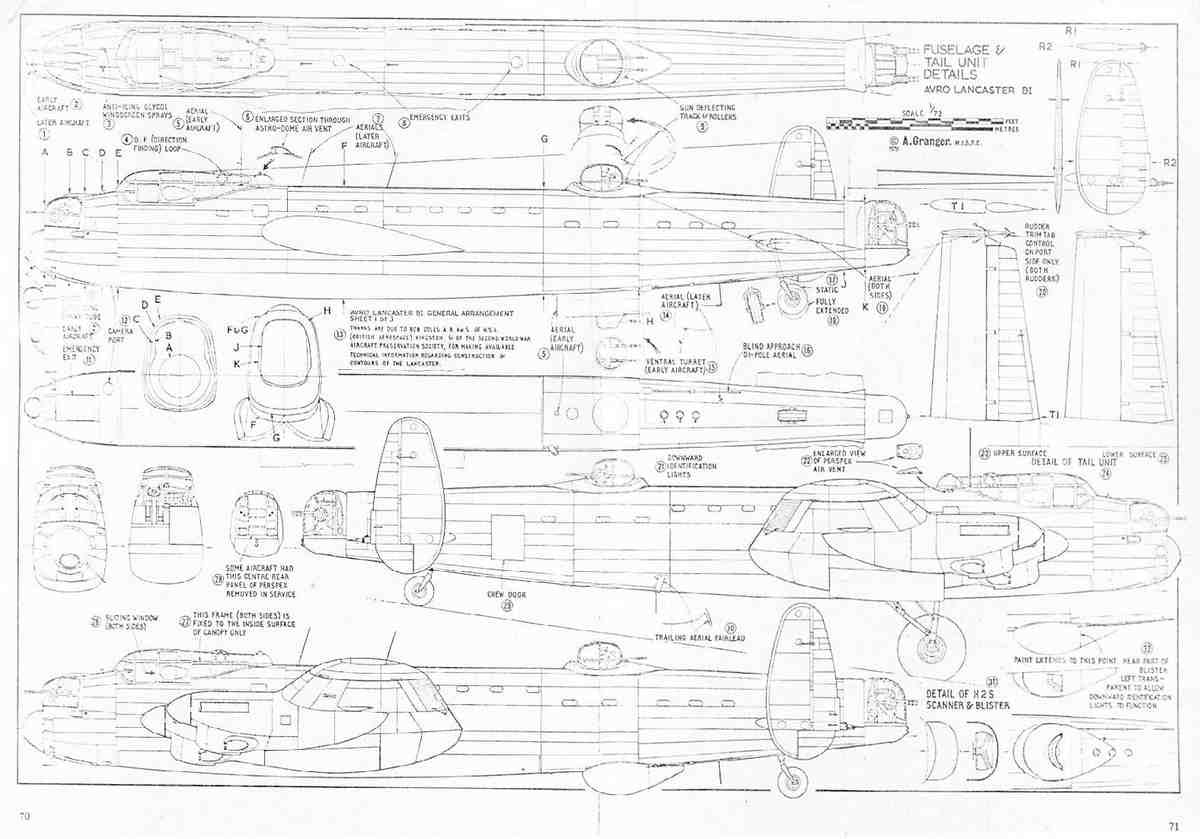 Avro Lancaster Blueprints Lanc Drawing 03 A4 Photo Print