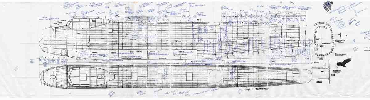 Avro Lancaster Blueprints Lanc Metric 001 A4 Photo Print