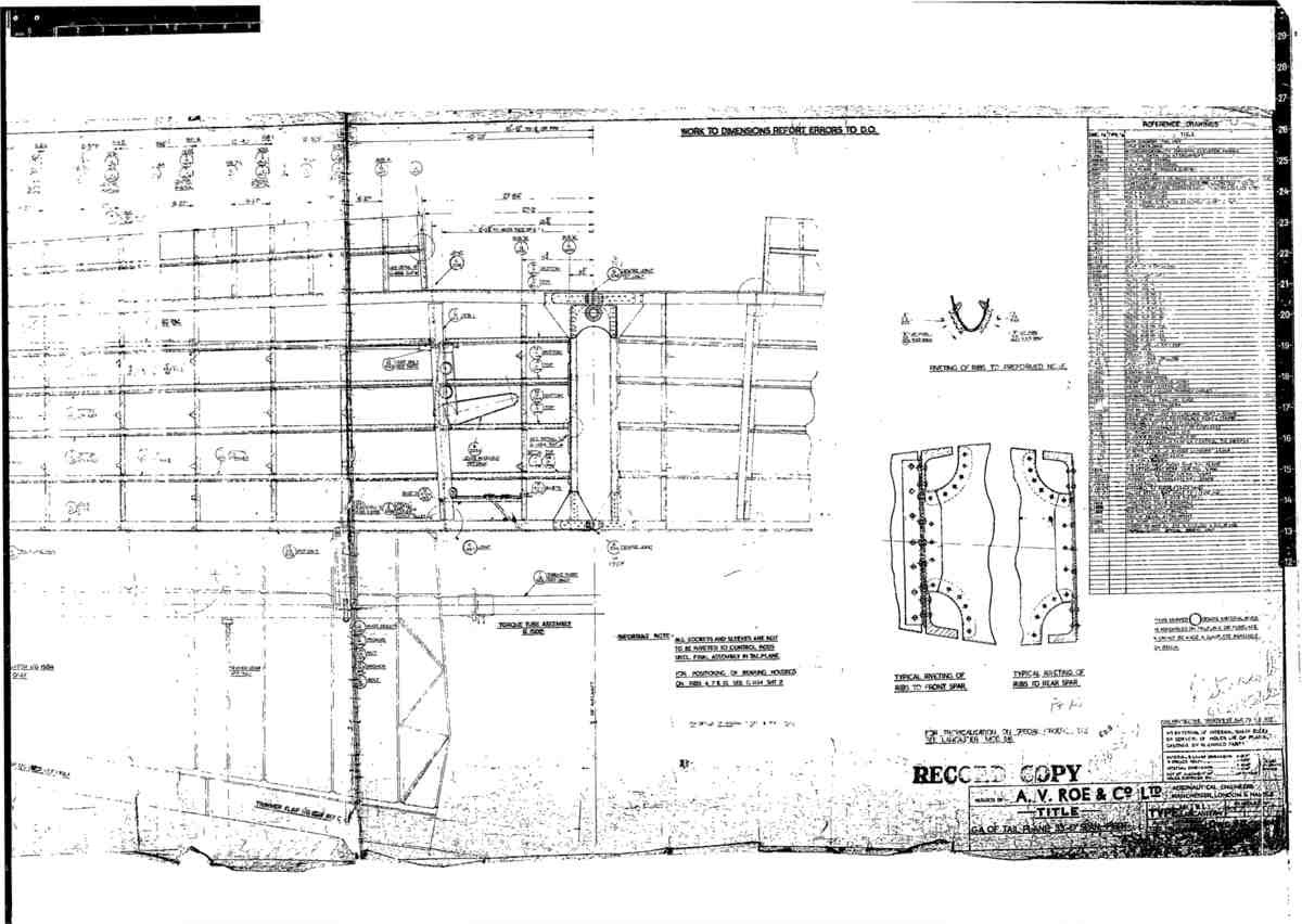 Avro Lancaster Blueprints Tailplane 03 A4 Photo Print