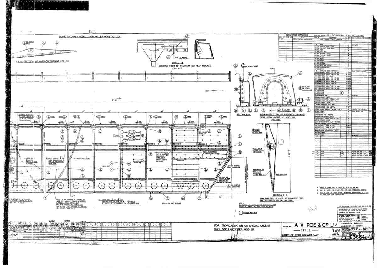 Avro Lancaster Blueprints Wing Airbrake Flap 02 A4 Photo Print