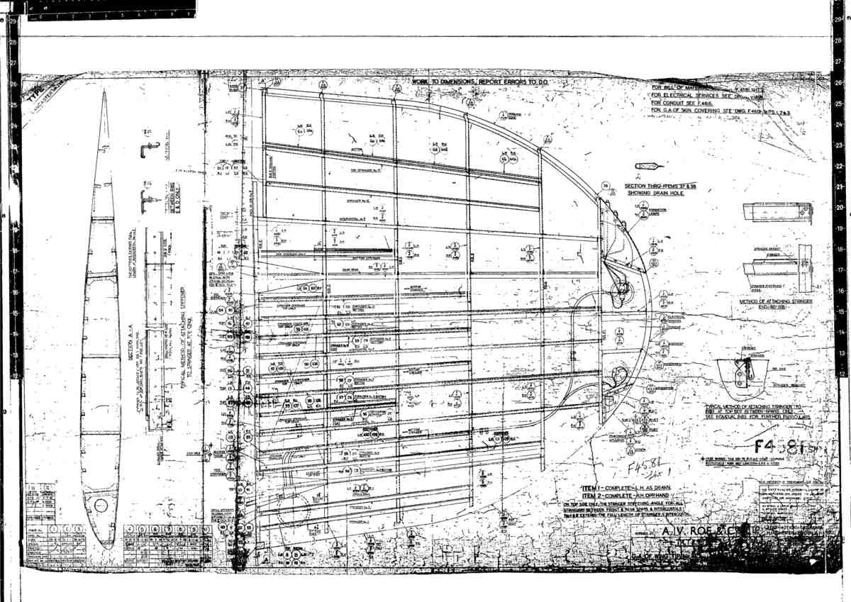 Avro Lancaster Blueprints Wing Tip 01 A4 Photo Print