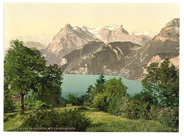 Axenstein Park and Urirothstock I Lake Lucerne Vintage A4 Photo Print