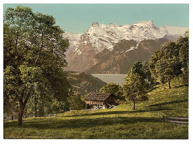 Axenstein Park and Urirothstock II Lake Lucerne Vintage A4 Photo Print