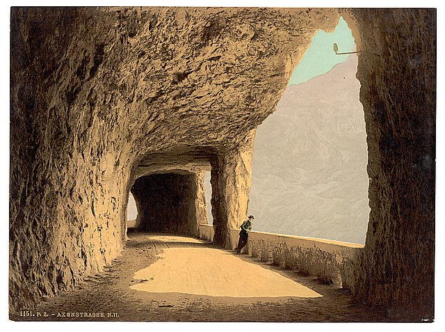 Axenstrasse view on the lake Lake Lucerne Vintage A4 Photo Print
