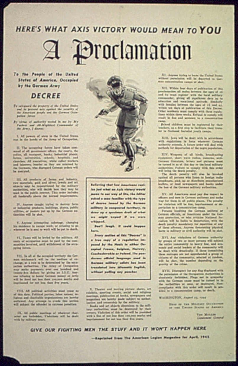 Axis Victory Proclamation 1 Vintage Retro Advert Poster A4 Photo Print